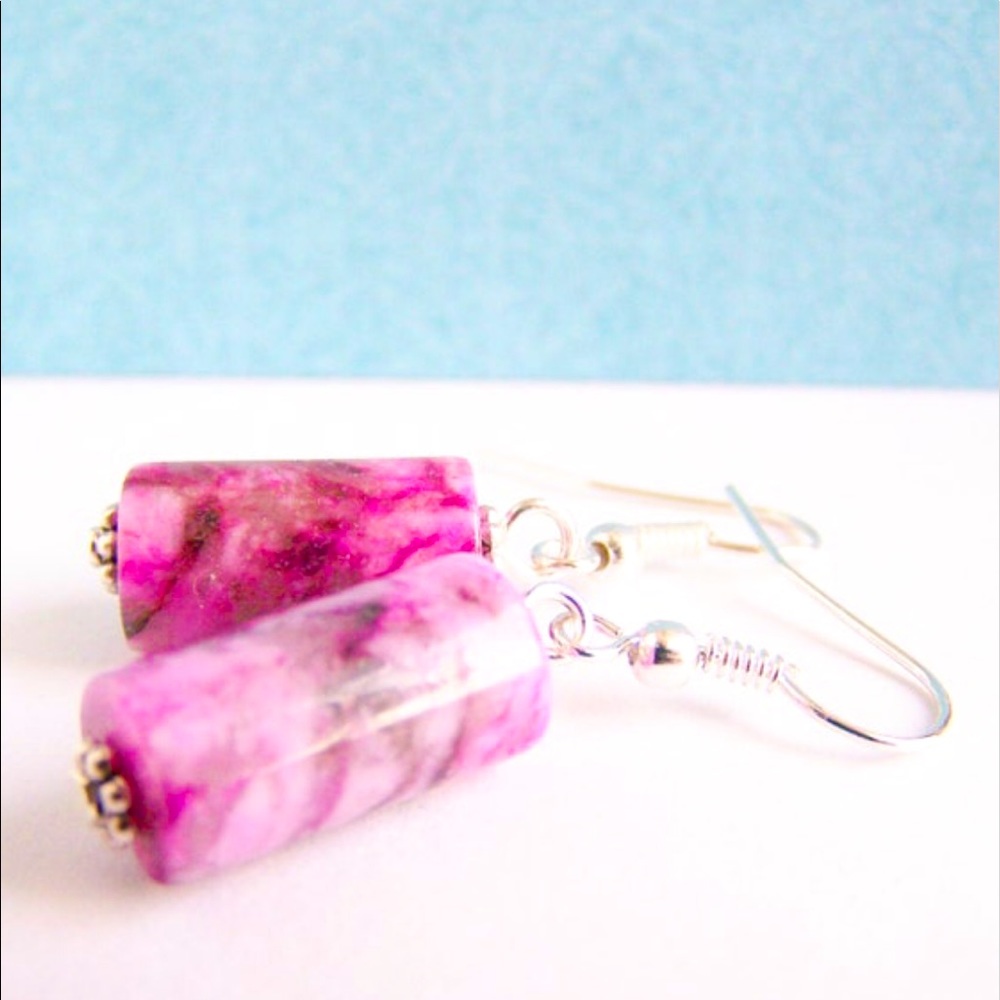 “Rhodonite” gemstone earrings